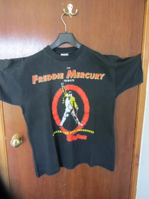 Rare Vintage Freddie Mercury (Queen) Official 1992 Tribute Concert T-Shirt L
