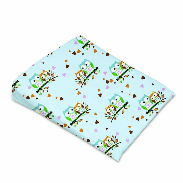 BABYBETT KEILKISSEN + KISSENBEZUG REFLUXBETT/KLEINKINDBETT 59x37cm Eulen türkis