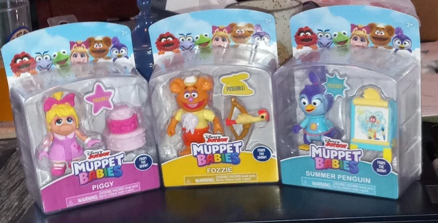Disney Jr. Muppet Babies Lot Of 3 Summer Penguin Fozzie Piggy Poseable NIP