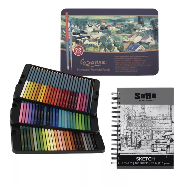 Jerrys Artarama Back to School Watercolor Colored Pencil Bundle - 72 Count & Pad