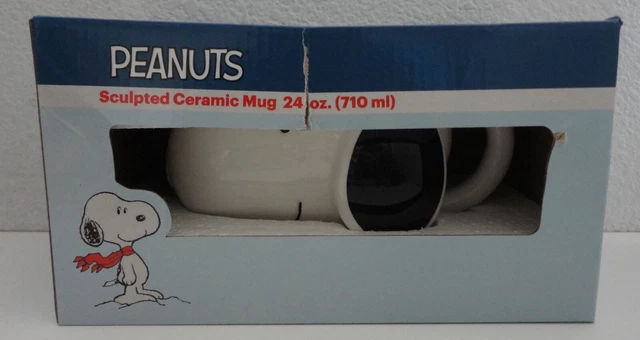 Peanuts Snoopy Sculpted 24 Oz Ceramic Mug Snoopy Head New In Box Vandor