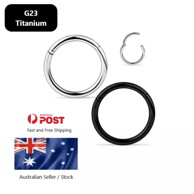 Hinged Segment Ring G23 Titanium Lip Ear Nose Piercing Clicker Hoop Septum