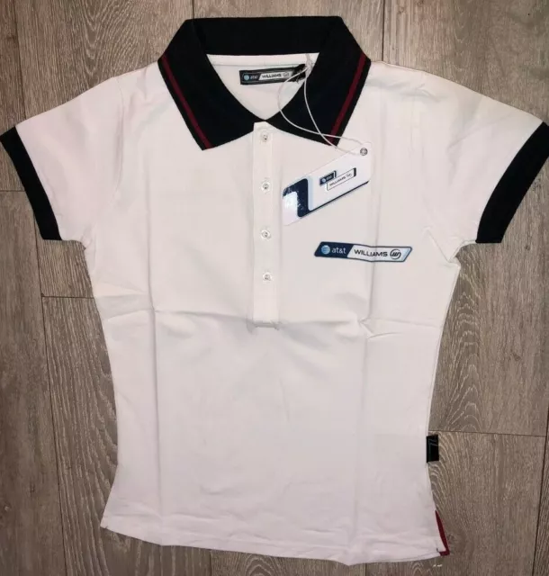 Ladies Williams Formula one 1 F1 motor racing White T polo shirt Size XS S XL