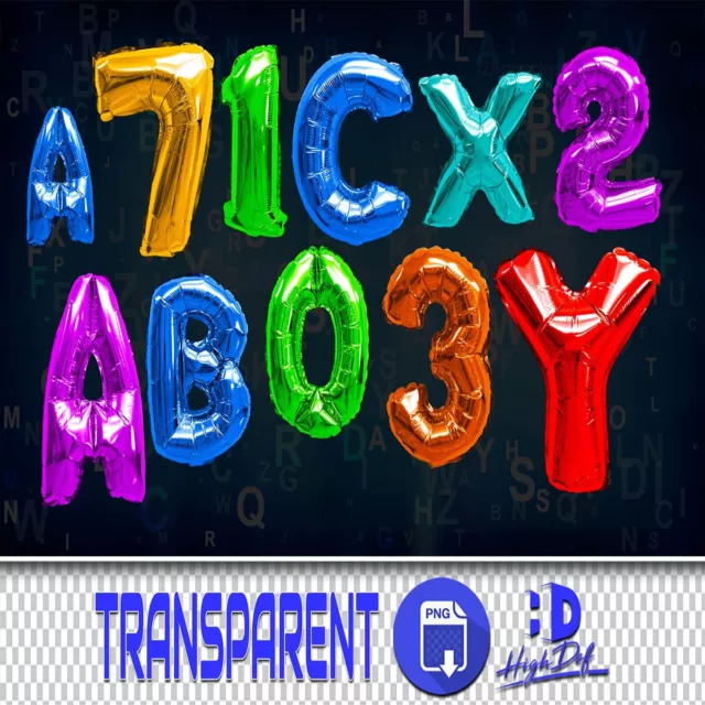 300 Globos Alfabeto Png, Archivos Png Transparentes Superposiciones Fondos Photoshop