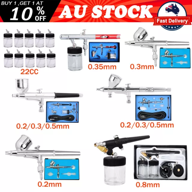 Voilamart Airbrush Kit Spray Gun Dual Action Air Brush Tattoo Paint Art Tool Set 2