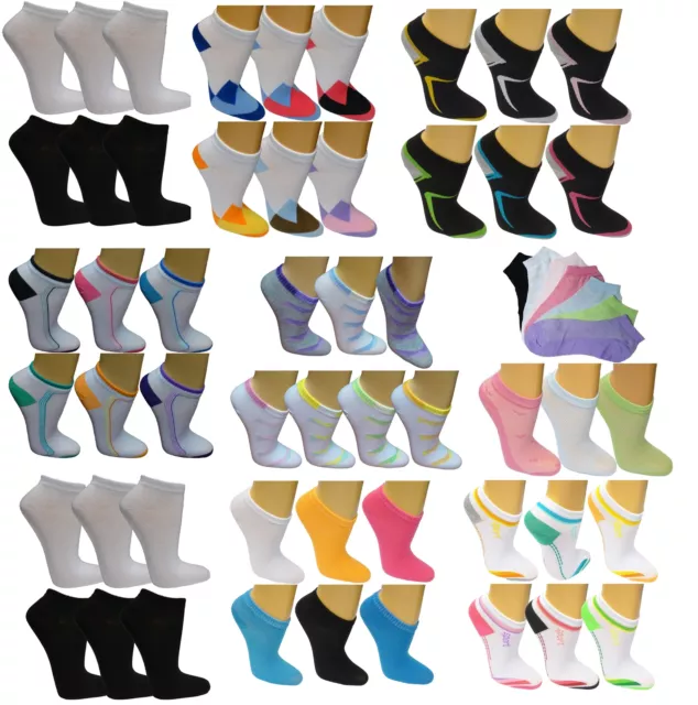 12-24 Paar Damen Sneaker Socken Freizeitsocken Füßlinge Sportsocken bunte Socken