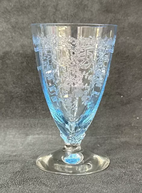 Fostoria JUNE BLUE (AZURE) Footed Juice Glasses 4 3/8 inches