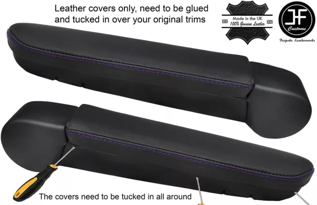 2X  purple stitch FITS VW T5 TRANSPORTER CARAVELLE CAMPER ARMREST COVERS