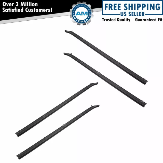 Window Sweeps Felts Weatherstrip Inner & Outer Kit Set of 4 for Dodge Plymouth
