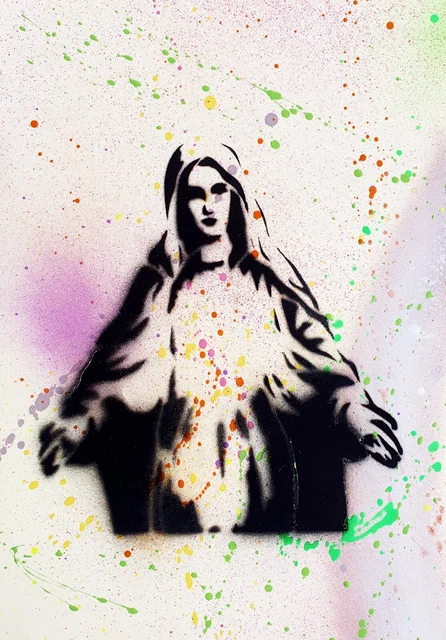 Tableau SPACO Signé Frida Kahlo - Pop Art Street Art Graffiti Pochoir