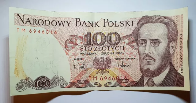 100 Sto Zlotych, 1.Grudnia 1988 r., Narodowy Bank Polski, TM 6946016