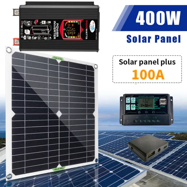 6000W Intverter Solar Panel Kit Battery Charger w/100A Controller Caravan Boat