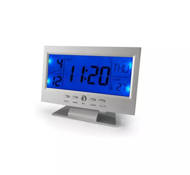 Sveglia Orologio Led Con Display Lcd Temperatura Illuminazione Controllo Vocale