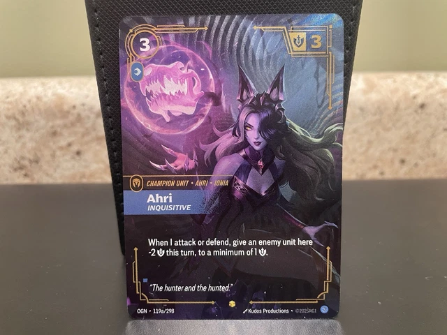 AHRI INQUISITIVE RIFTBOUND League Of Legends Origins Foil Card OGN 119a ...