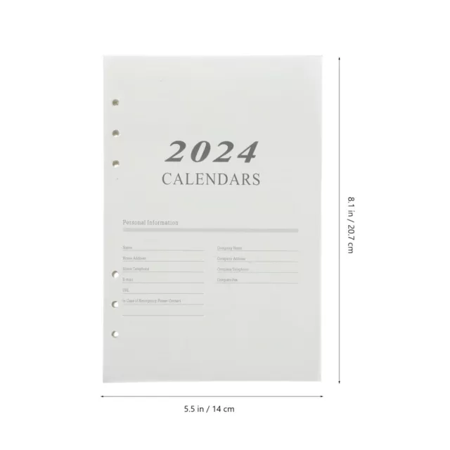 2024 Englisches Agendabuch Innenseite A5 Papier Büro Reisen 3