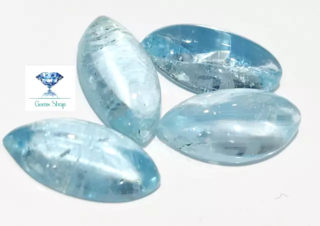 Aquamarine cabochon marquise - 16,0x8,0x5,3mm 4,60ct. (03AQ027)