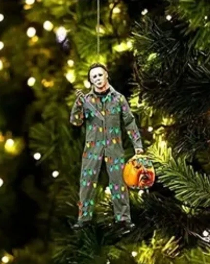MICHAEL MYERS Christmas Ornament Halloween Horror Wrapped In Christmas Lights