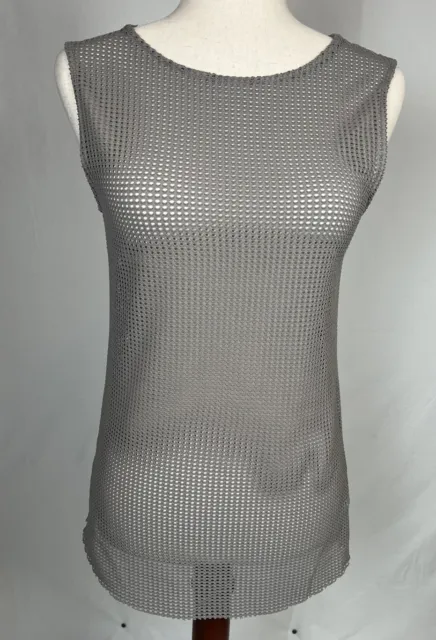 Twenty Taupe Mesh Sheer Stretch Sleeveless Top Size XS