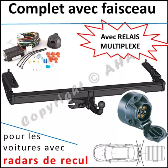 ATTELAGE remorque pour VOLVO S60 00 à 07 + faisceau 7 br relais radars de recul