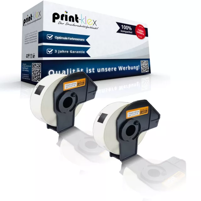 2x Kompatible Etiketten Rollen für Brother DK11203 Weiße Rolle-Drucker Pro Serie