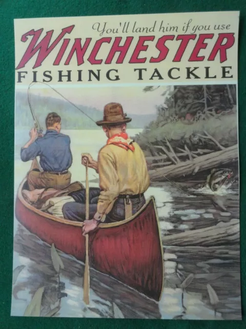 WINCHESTER ADVERTISING POSTER Fishing Tackle, Philip Goodwin artist $7.50 -  PicClick