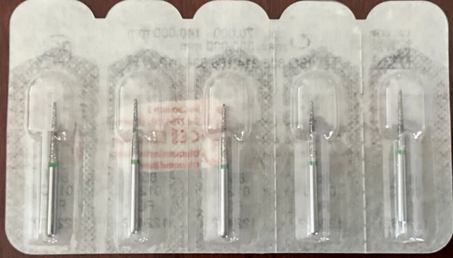 NTI KERR AXIS Dental Diamond Burs 859-012C FG 5/pk Pointed Taper Coarse Green