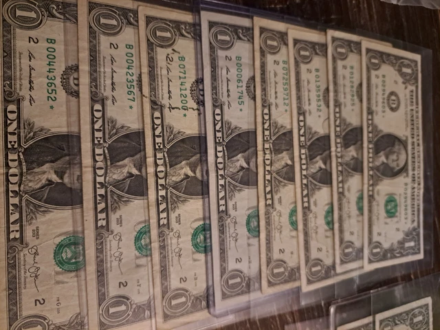 2013 (B) Series One Dollar Duplicate Serial Star Note New York $1 Print Error FW
