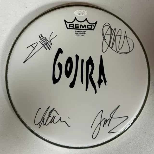 Gojira Autographed Signed 10" Drumhead With Jsa Coa # Af07787