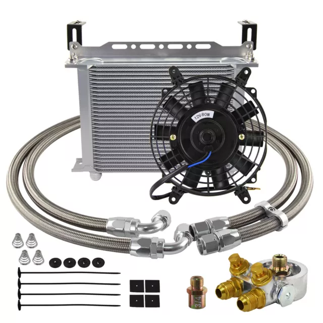 Trans, Diff, Side Power Steering Cooler, Thermostatci 28 Row Oil Cooler Fan Kit