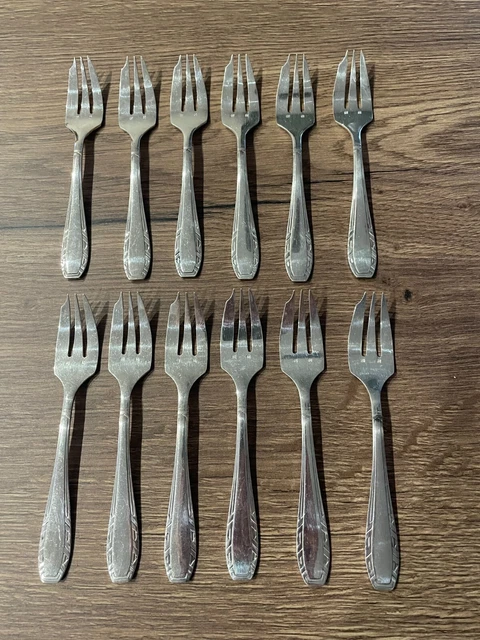 6 fourchettes à gâteaux métal argenté style art déco orfèvre
