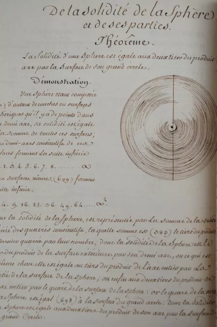MANUSCRIT DE MATHÉMATIQUES. Calcul géométral.  Analyse. 1780