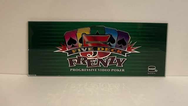 Five Deck Frenzy Progressive Video Poker Machine Glass Back Panel IGT