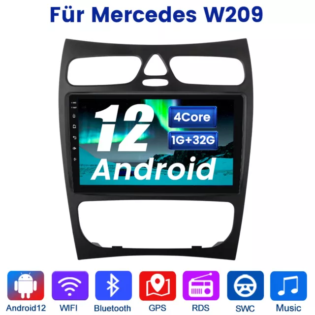 FAST! 9"Android12 Autoradio GPS Navi DAB+ WiFi Für Mercedes Benz CLK W209 W203