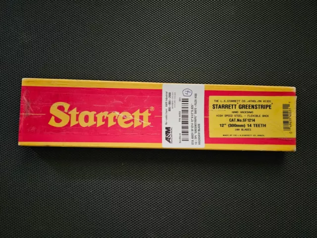 (4) STARRETT No.SF1214 Green-FLEX HACKSAW Blades 12", 14 TPI,  NEW  (bnO)