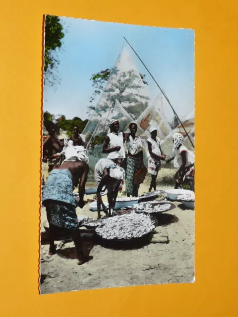 Cpa Carte Postale Photo 1950 Colonies France Senegal A.o.f. Afrique Retour Peche