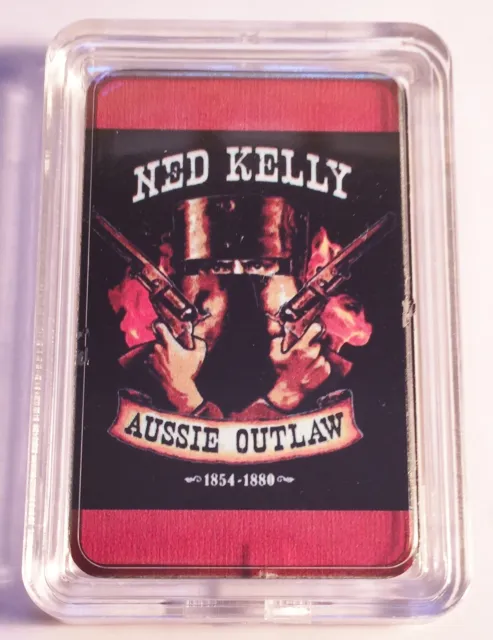 "NED KELLY" #2 Aussie Outlaw Colour Printed HGE 999 24k Gold Ingot/token