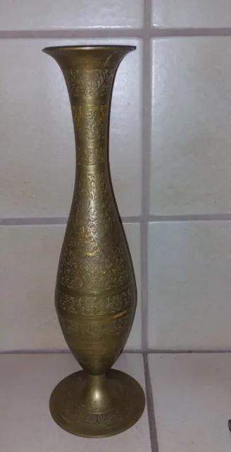 Messing Vase India  hoch 40 cm Durchmesser 8 cm