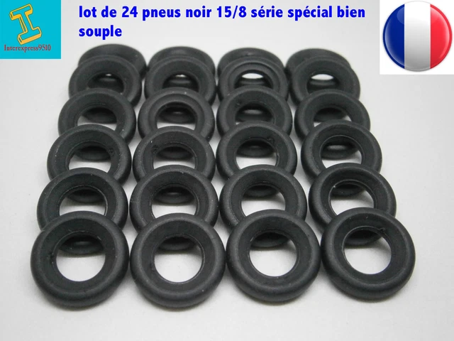 8 pneus Dinky Toys 15/8 noirs lisses pour voitures miniatures séries 24 8 pneus Dinky Toys 15/8 noirs lisses pour voitures miniatures séries 24
