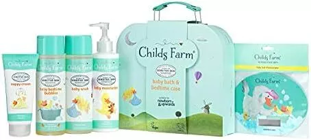 Childs Farm Baby Bedtime Suitcase Gift Set Baby Wash Bubble Bath Baby Moisturis