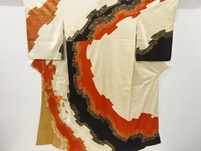 6370730: Japanese Kimono / Vintage Homongi / Embroidery / Shibori / Ume Blossom