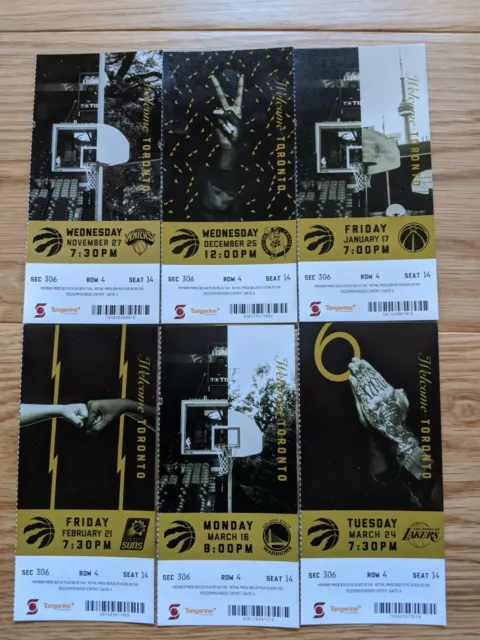 2019-2020 Toronto Raptors OVO Drake Night Ticket Stubs Collection