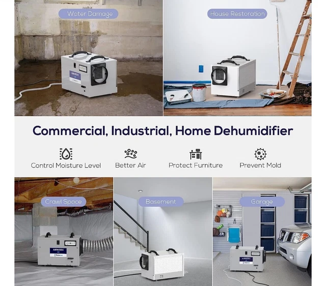 Baseaire AirWerx55 Energy Star Dehumidifier Crawl Space/Basement, 110v NEW $650