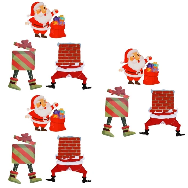 9 Pcs Inserts De Jardin Noël Signe En Métal Pelouse Enseignes Métalliques Décor