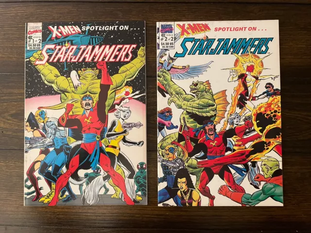 X-Men Spotlight On Starjammers 1 & 2 1990 Marvel Lot Great Condition