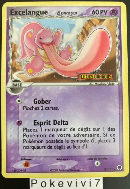 Carte Pokemon EXCELANGUE 19/101 Rare Reverse Bloc EX Ile des Dragons FR