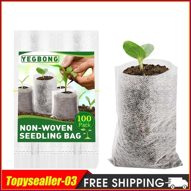 10pcs Biodegradable Nursery Plant Growing Bags Nonwoven Seedling Planter Pouch