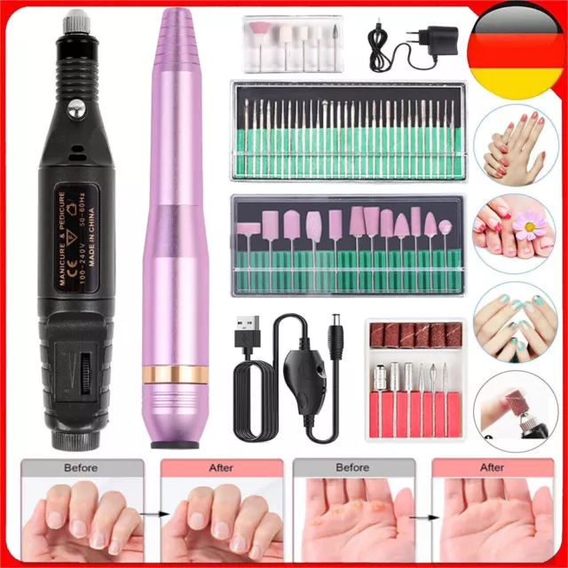 Maniküre Profi Elektrisch Nail Art Nagelfräser Nagelfeile Set Pediküre USB