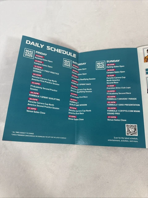 FORMULA 1 MIAMI Grand Prix 2025 Program/Campus Map F1 $11.04 - PicClick CA
