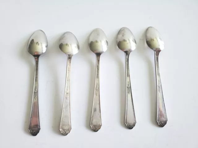 Vtg Holmes & Edwards Superplate Silverplate Salt Spoons Miniature Spoons Set Of 2