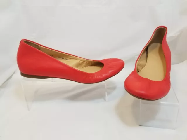 J. CREW Cece Ballet Flats Burnt Orange Red Leather Upper Ballet Flats US 6 M